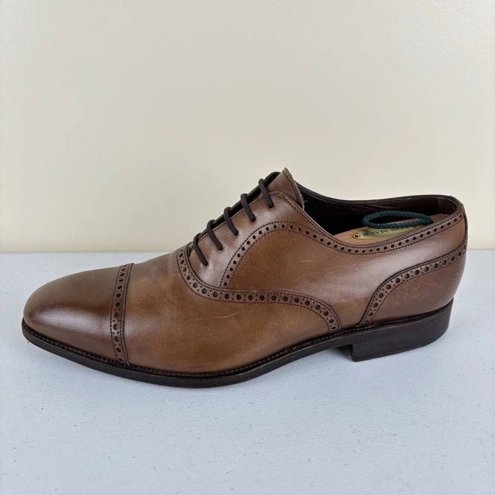 Carmina Dress Shoes Mens UK8.5/US‎ 9.5 EE Wide Brown Cap Toe Oxford Brogue